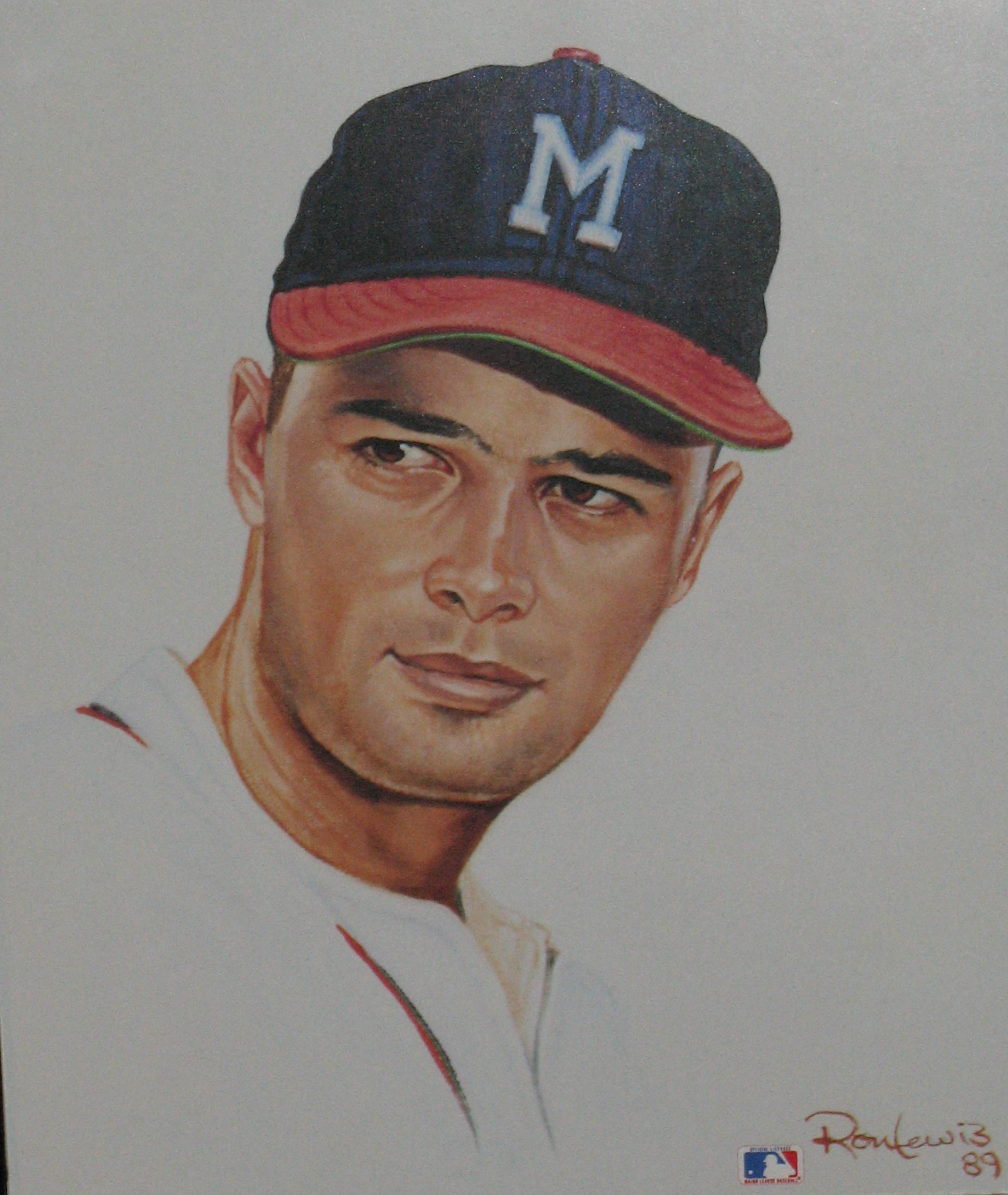 Eddie Mathews print by Ron Lewis